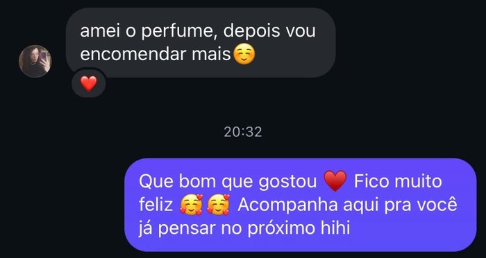 Print de depoimento de cliente