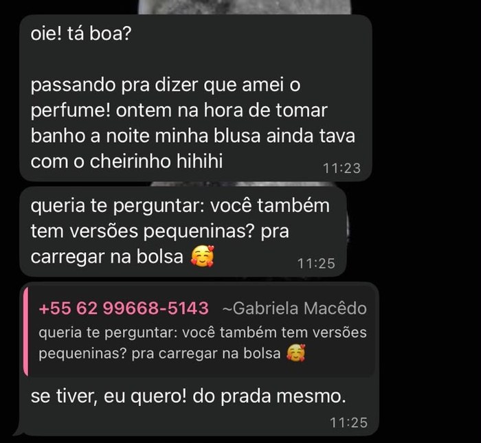 Print de depoimento de cliente